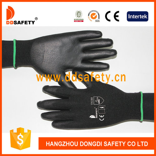 Black nylon with black PU glove Black nylon with black PU glove